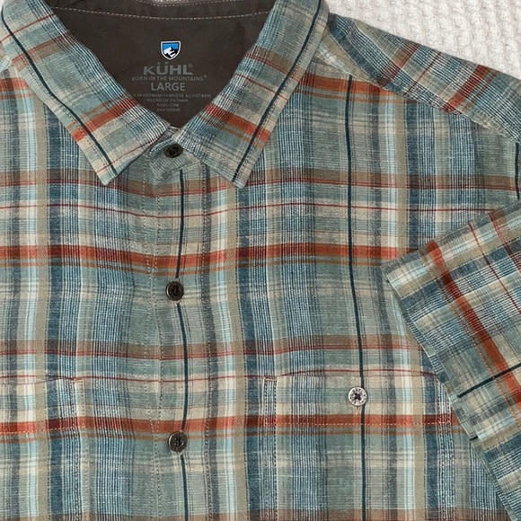 Like NEW Men’s Kühl Skorpio Button up, Linen Cotton Blend Shirt. Size Large - Picture 2 of 13